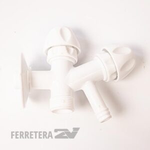 Canilla doble para lavarropas  PVC*