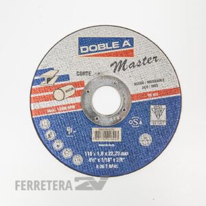 Disco de corte recto DOBLE A Master Acero 115 x 1.6 x 22*