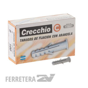 Tarugo Nylon c/ Arandela CRECCHIO 12 mm.( x 25 unid.)*