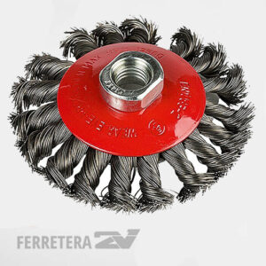 Cepillo Disco para Amoladora Conico Trenzada 100 mm. *