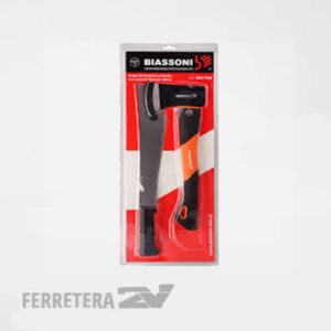 -Set de machete pescador y hacha camping cabo de fibra Biassoni *