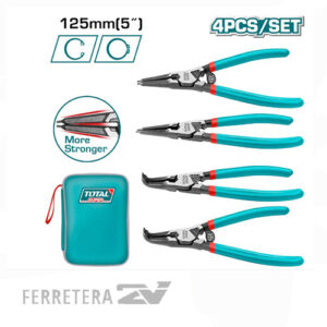 Kit de cuatro pinzas Seeger 125mm. THTJ214041 TOTAL *