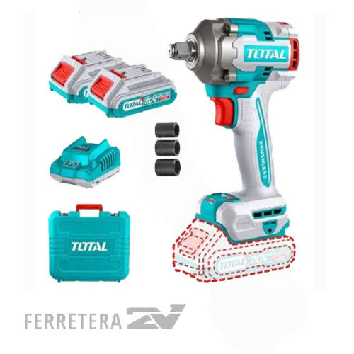 LLAVE DE IMPACTO 20V BL 500Nm INDUSTRIAL (MALETIN,CARGADOR Y BATERIA4AH)TIWLI20504*
