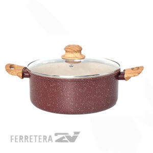 CACEROLA 24 cm. ANTIADHERENTE FORJADO BORDO*