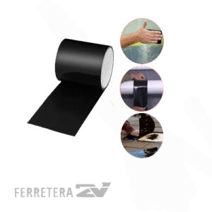 CINTA SELLADORA PARCHE IMPERM. NEGRO 5 CM X 1.5 M*