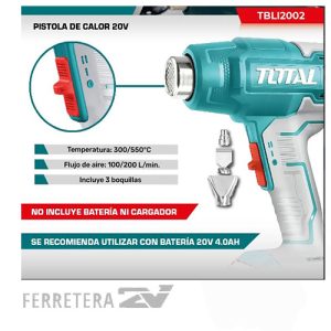 Pistola calor 20v  TBLI2006 TOTAL*