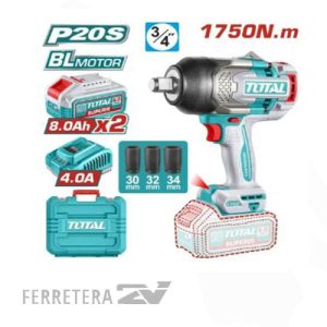 Llave de Impacto 20V BL 1750Nn indust. (cargador,2 bat. 8ah)Total*