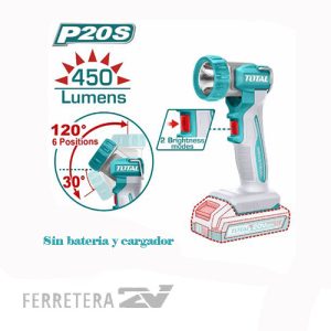 Lampara de Trabajo 20v 450 lumens industrial Total *