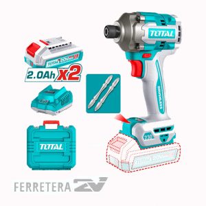 Atornillador de Impacto 1/4 20v industrial (cargador y 2bateria 2ah) TOTAL *