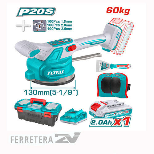 Ventosera Vibradora para Baldosas 20v (Maletin,cargador y bateria 4 ah) TOTAL *