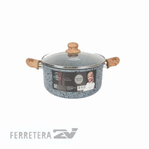 CACEROLA 24 cm. ANTIADHERENTE FORJADO  granito*