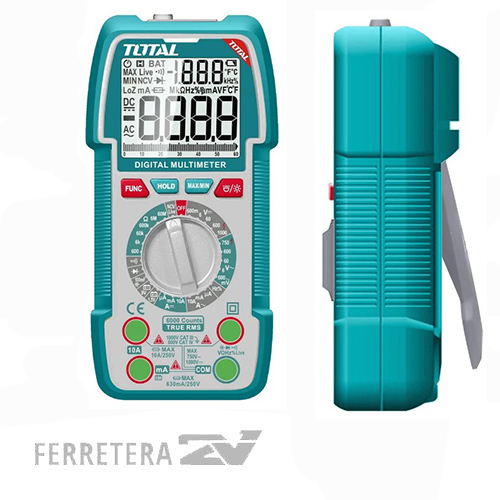 Multimetro Tester Digital 1000V 6000 Cuentas IND. TMT5310002 TOTAL*
