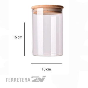 Frasco Circular Tapa Bamboo 15cm*