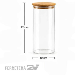 Frasco Circular Tapa Bamboo 22cm*