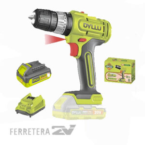 TALADRO PERCUTOR  INALAMBRICO 1500rpm 20v (bat. y carg) DYLLU *