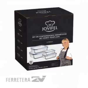 CONTENEDOR SET X 4 HERMETICOS CUADRADOS*