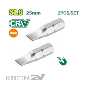 Set 2 Puntas para Atornillador SL6 25mm DTSV1K24 DYLLU*