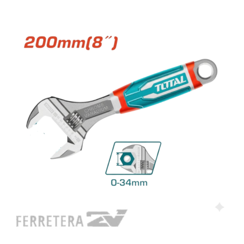 LLAVE AJUSTABLE 200mm. INDUSTRIAL TOTAL *