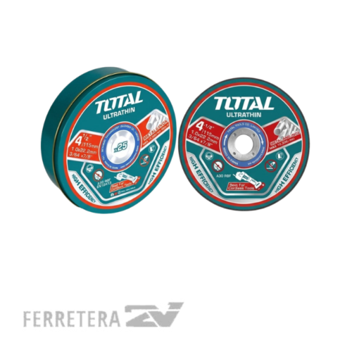 Set 25 discos abrasivos de corte 115x1.0mm TOTAL*